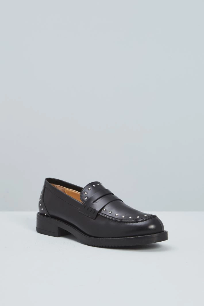 Leather moccasins - BLACK