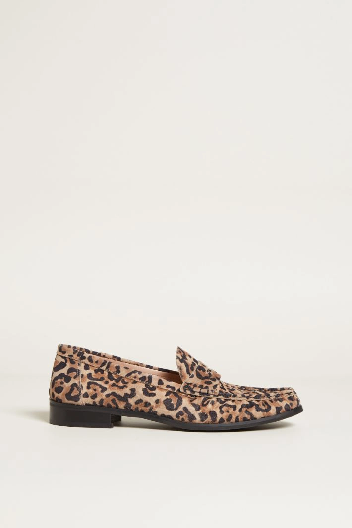 Animal print moccasins - ANIMALIER BROWN BLACK