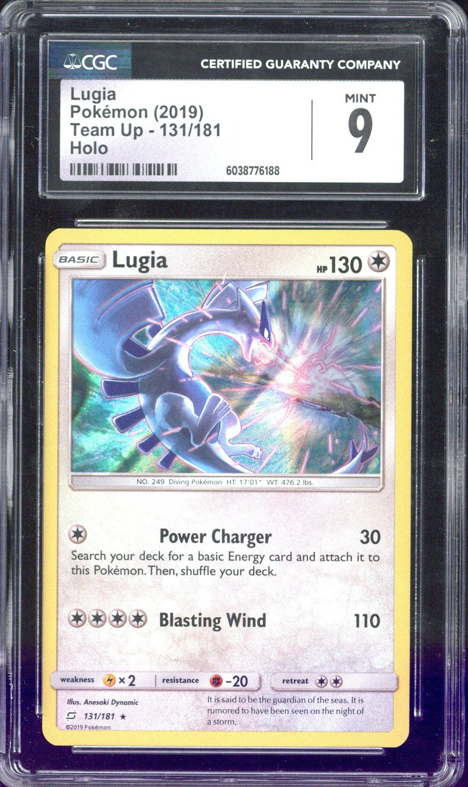 2019 Pokemon Team Up Lugia Holo #131 CGC 9