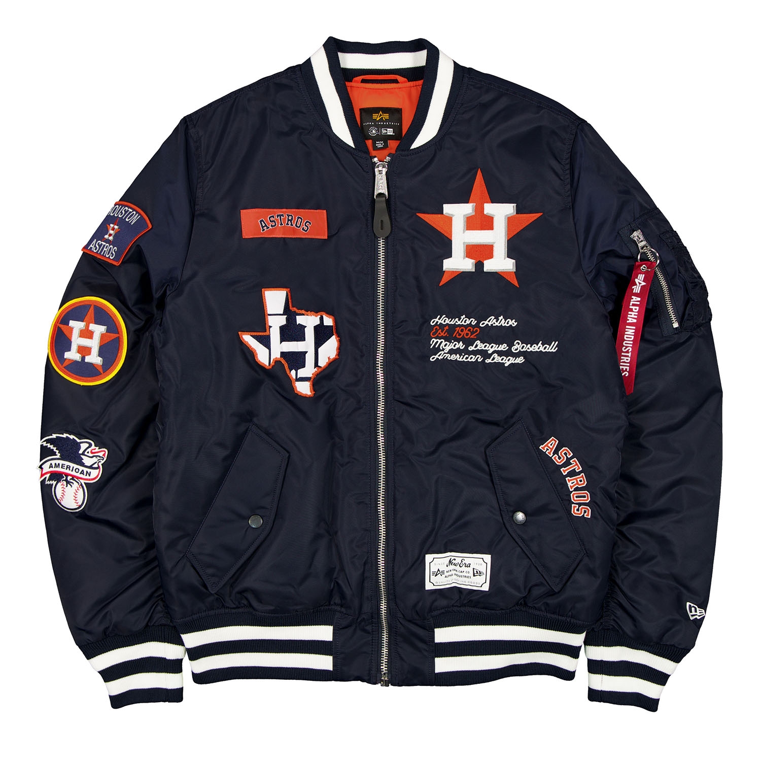 Houston Astros Alpha Industries MA-1 MLB Bomber Jacket Navy