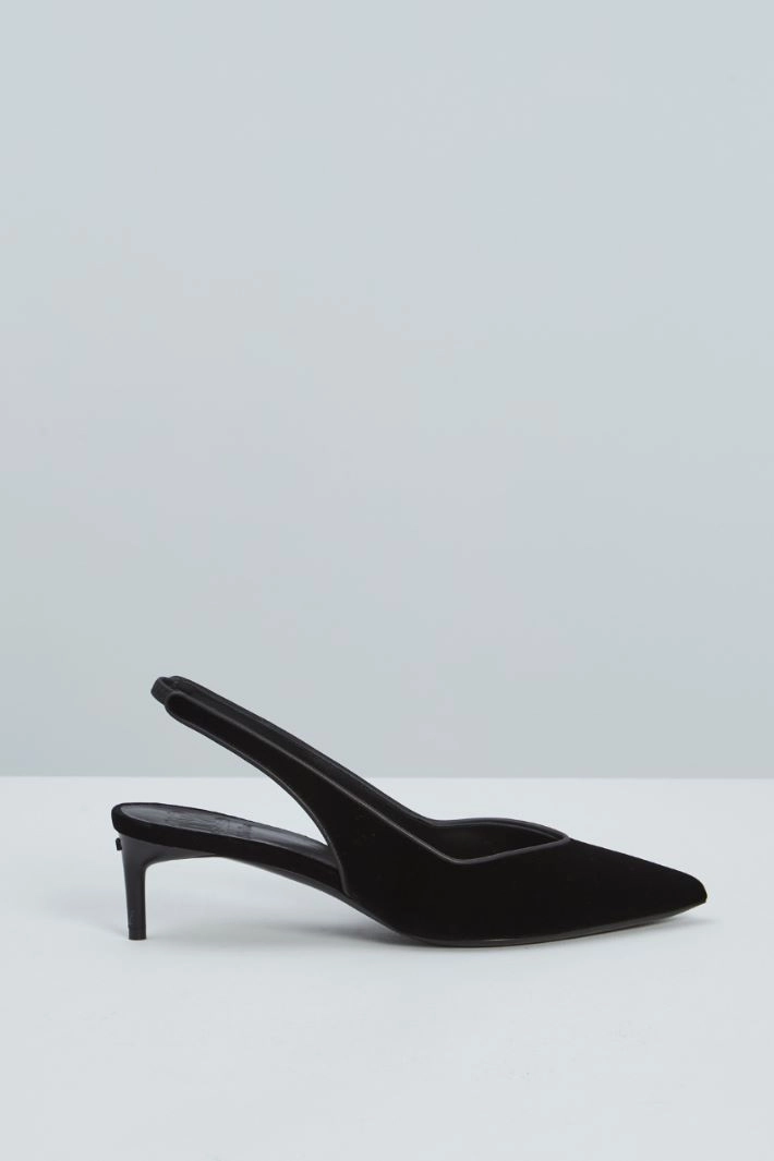 Velvet slingbacks - BLACK