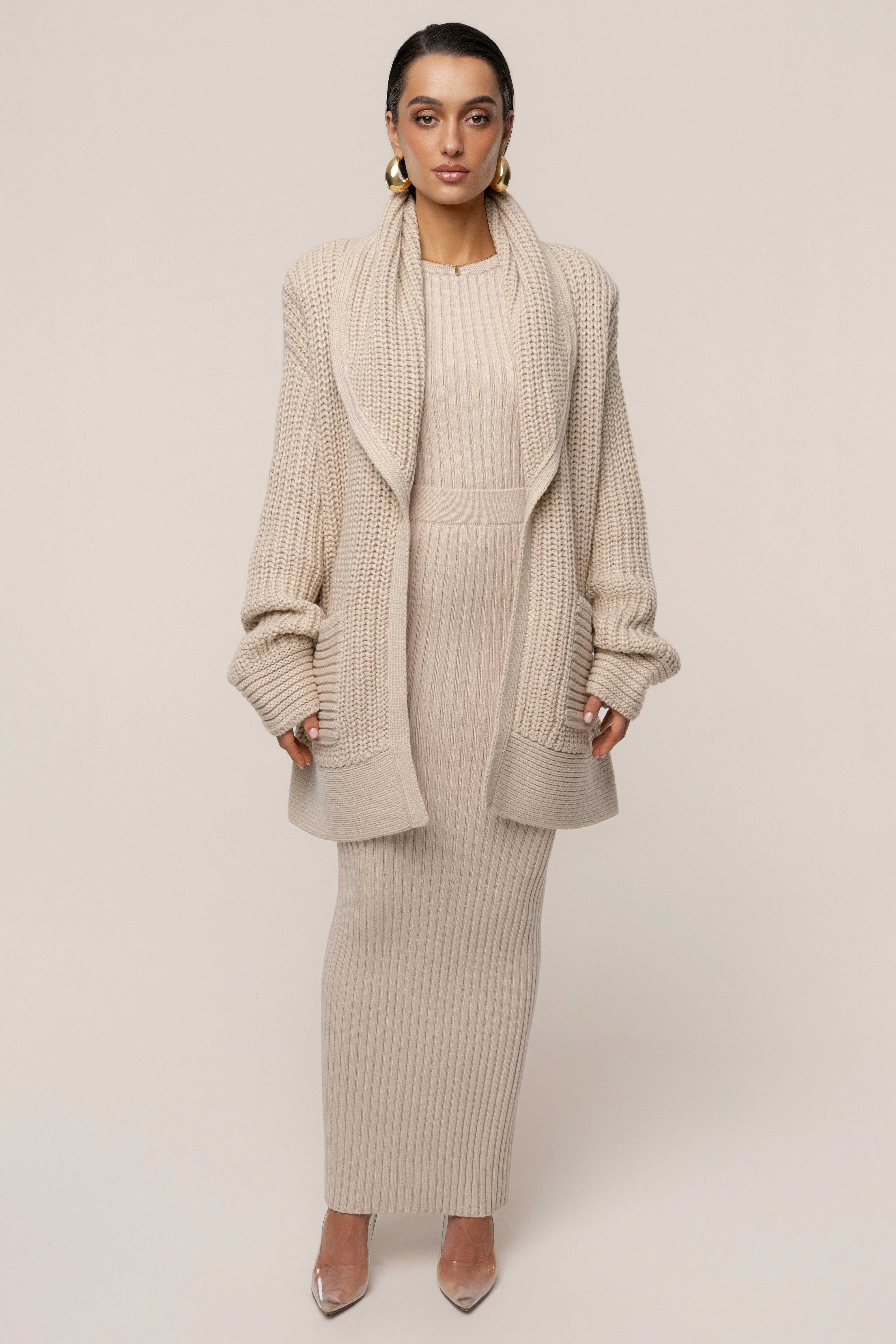 Stone Soft Reset Ribbed Skirt