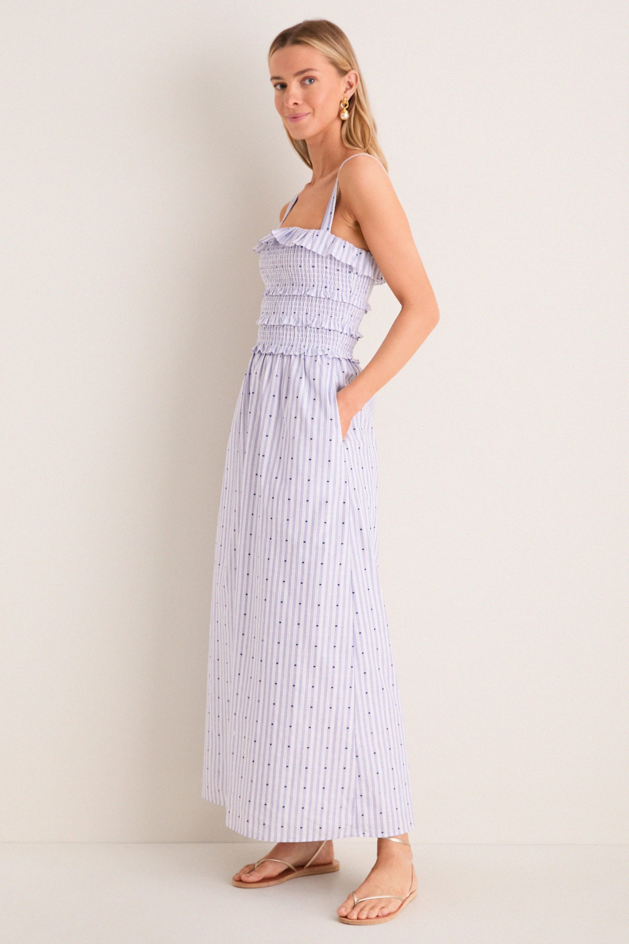Navy and White Analiese Nap Dress
