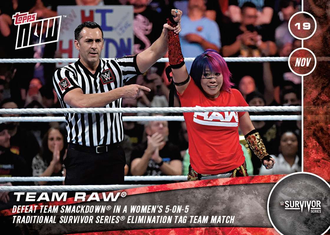 Team Raw Defeats Team SmackDown® - WWE TOPPS NOW® Card 151 - PRINT RUN QTY: 35 CARDS