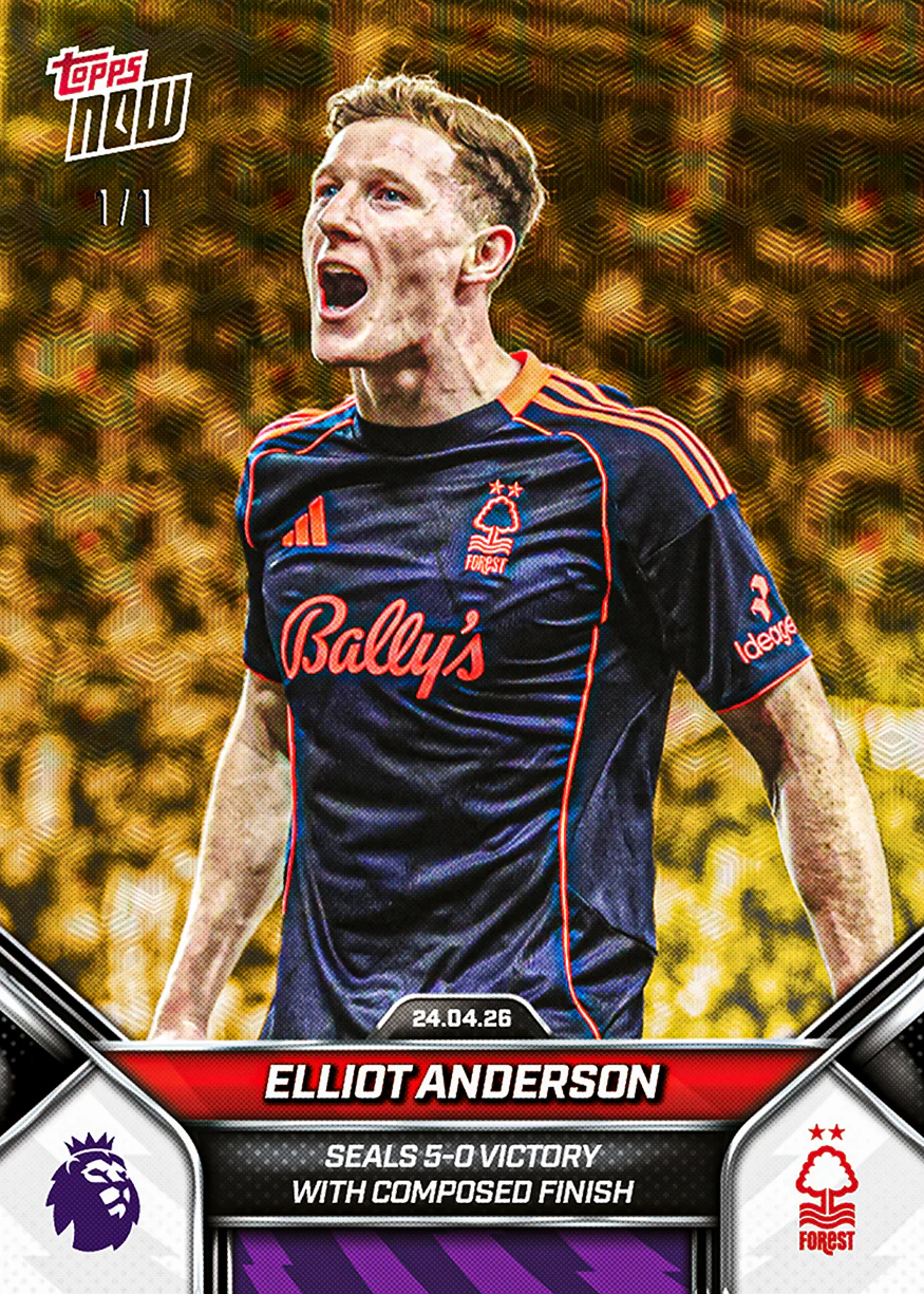 Elliot Anderson - 2025-26 Premier League Topps NOW® - Card 180 - PR: 297