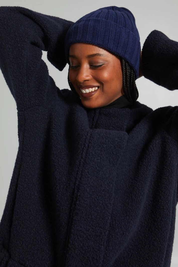 Turn-up beanie hat - NIGHT BLUE