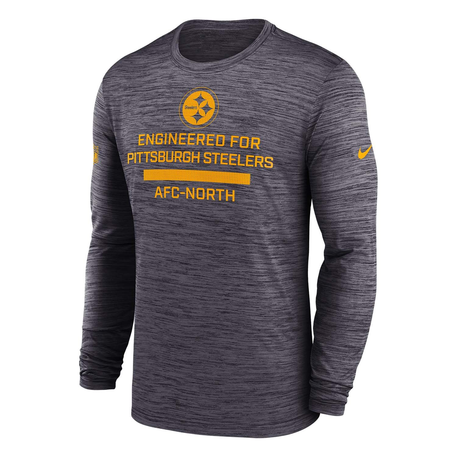 Pittsburgh Steelers 2025 NFL Sideline Nike Velocity Performance Long Sleeve T-Shirt Gray