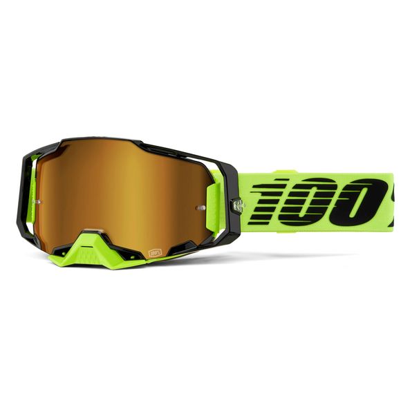 100% ARMEGA Fluo Yellow cross mask - Mirror Gold 2024 - Green / BlackRef: CE1319 / 50005-00032