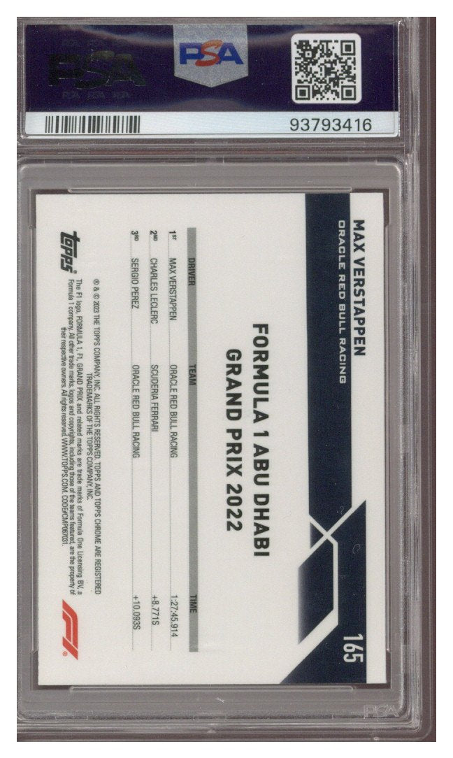 2023 Topps Chrome F1 Max Verstappen Grand Prix Winner Orange 05/25 PSA 10