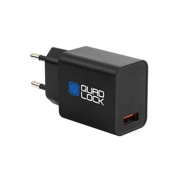 High-Tech Quad Lock AC Power Adapter with USB Type A Port - BlackRef: QDL0199 / 1118117