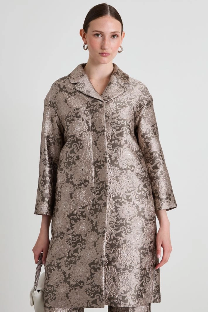 Brocade overcoat - DOVE GREY