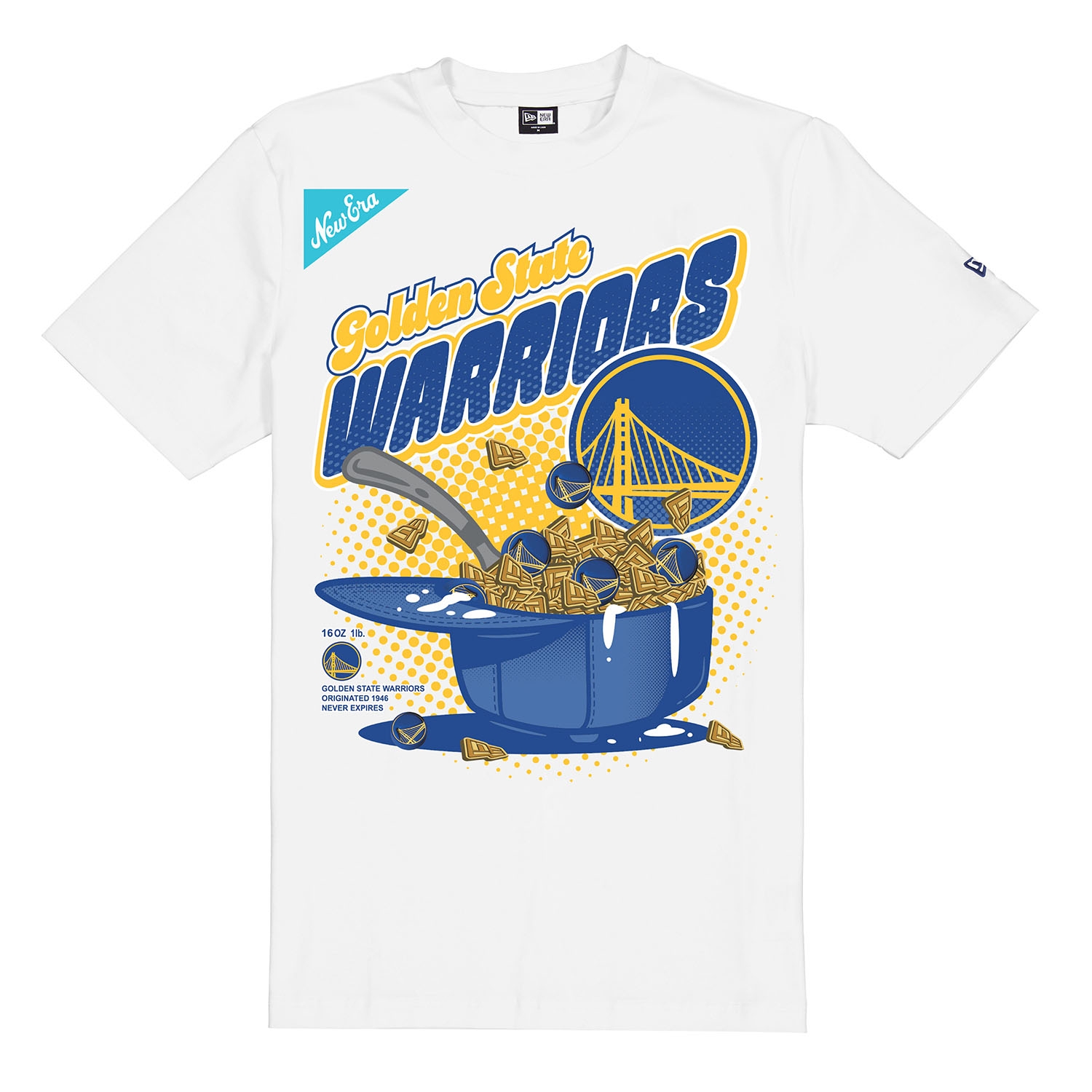 Golden State Warriors Cereal Bowl Oversized NBA T-Shirt White