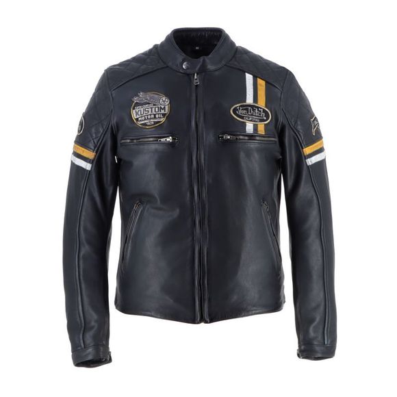 Helstons Von Dutch Motorcycle Jacket - Race Now - Black / YellowRef: HS1315