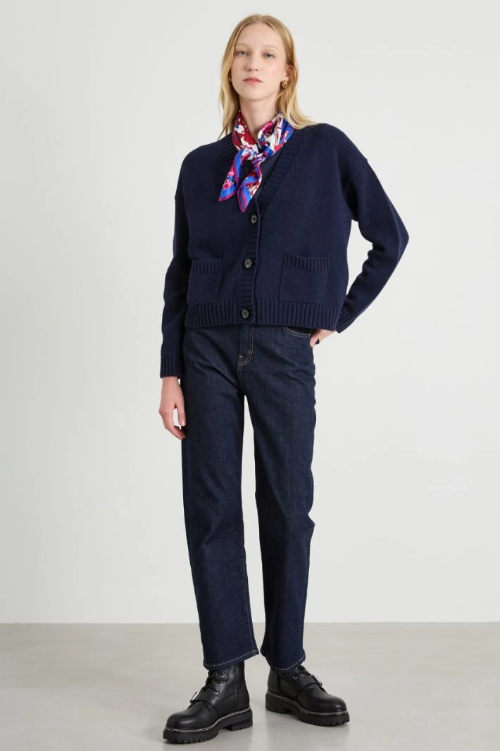 Silk foulard - RED BLUE