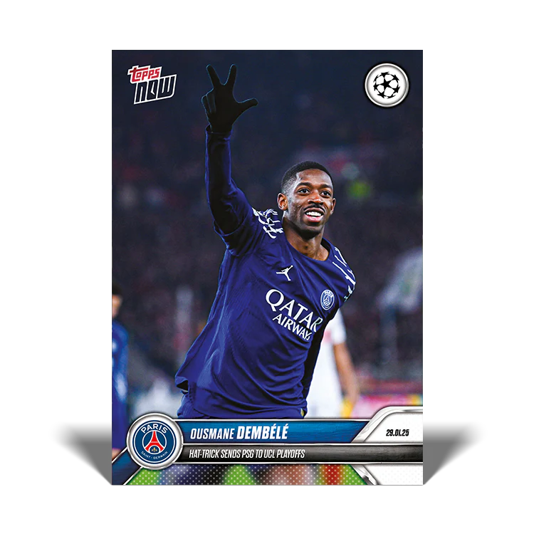 Ousmane Dembélé - Hat-trick sends PSG to UCL playoffs - 24/25 UCL Topps NOW® Card 87