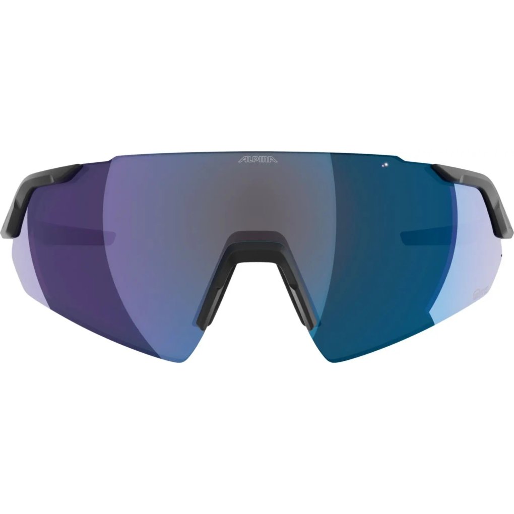 Alpina Turbo Air Q-Lite Glasses - black matt/blue mirror + pink