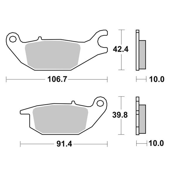SBS 784HF Organic rear brake padsRef: 784HF / 784000