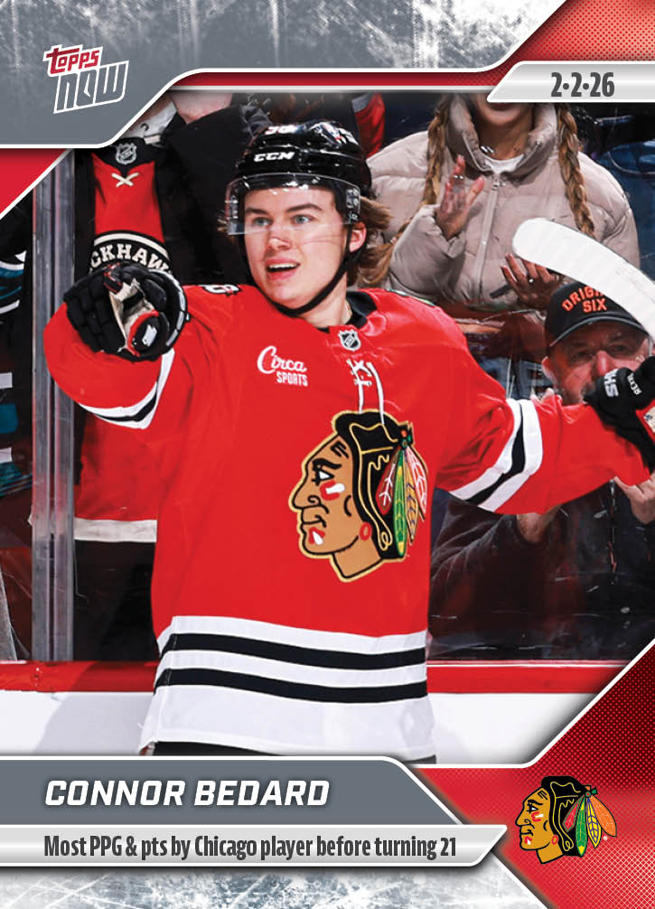 Connor Bedard - 2025-26 NHL Topps NOW® - Sticker # 104 Pack - PR: 365