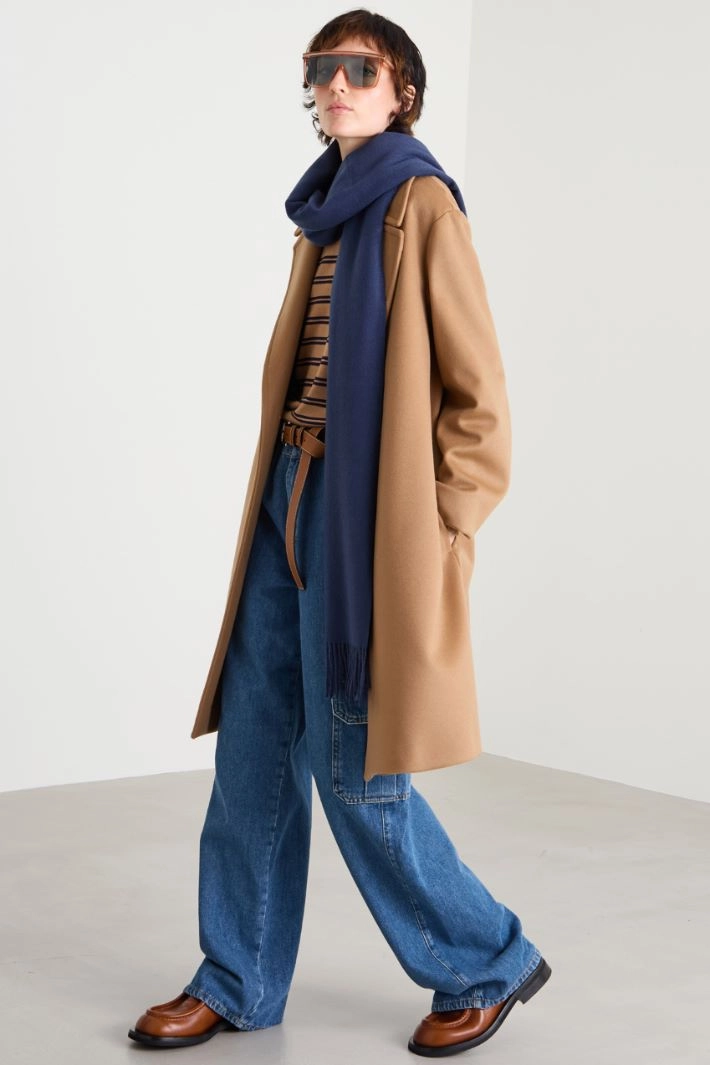 Zibeline drap coat - CAMEL
