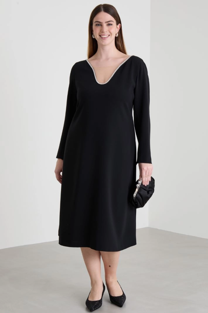 Cady dress with stones - BLACK