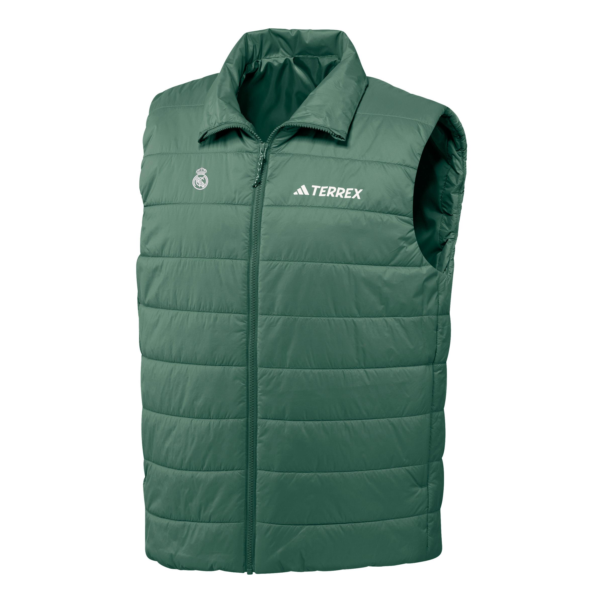 Mens adidas Terrex CLIMAWARM Rain Padded Vest Green