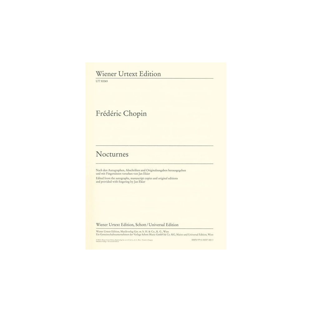 Wiener Urtext Edition Chopin Nocturnes – Thomann Ireland