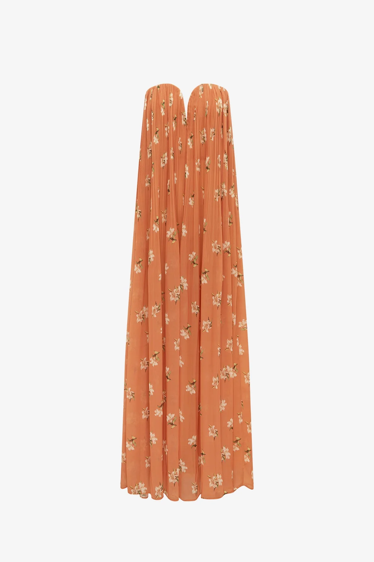 Dahlia Gown - Lily Print in Ochre