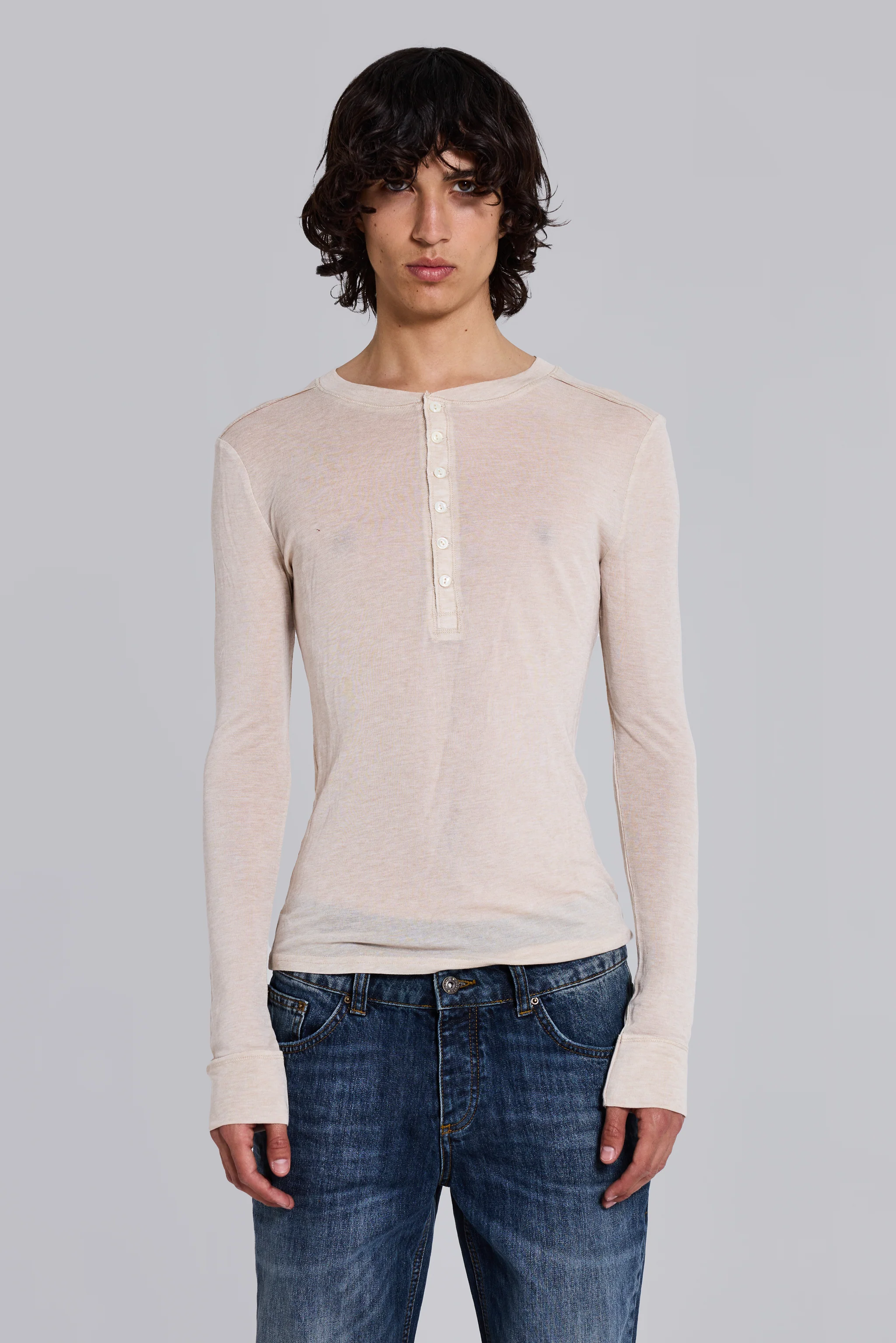 Oatmeal Haze Henley Top