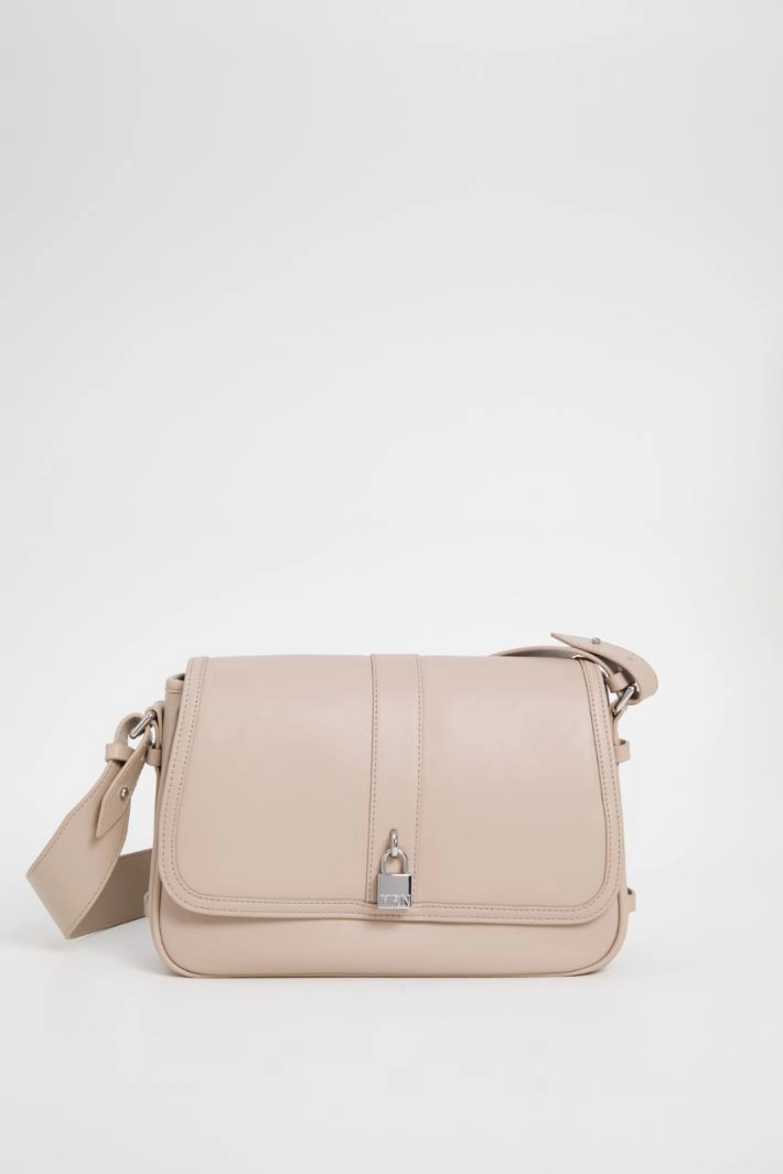 Bag with decorative padlock  - BEIGE