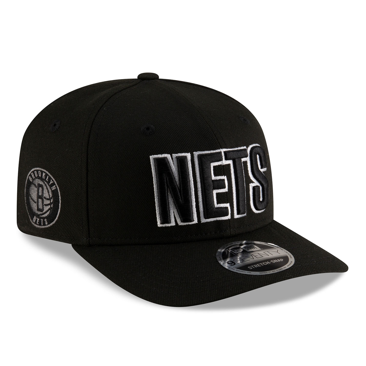 Brooklyn Nets 2025-26 NBA Statement Stretch-Snap 9SEVENTY Cap Black