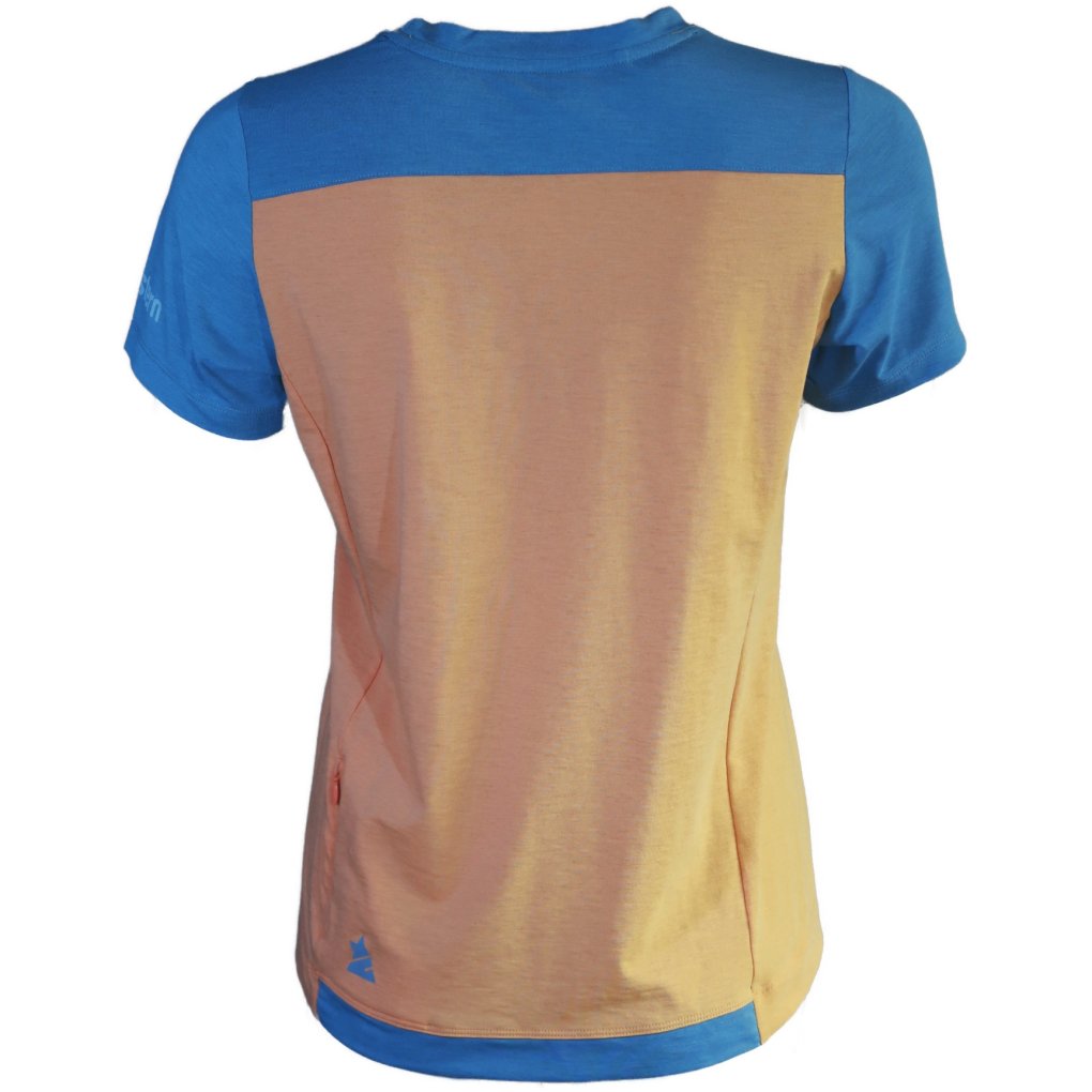 Zimtstern TrailFlowz Short Sleeve MTB-Shirt Women - Burnt Yellow/Blue Steel