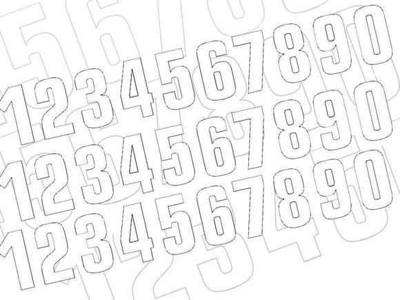 Blackbird 6 Race Numbers 13x7cm White UniversalRef: Bc00599A / 1084247006
