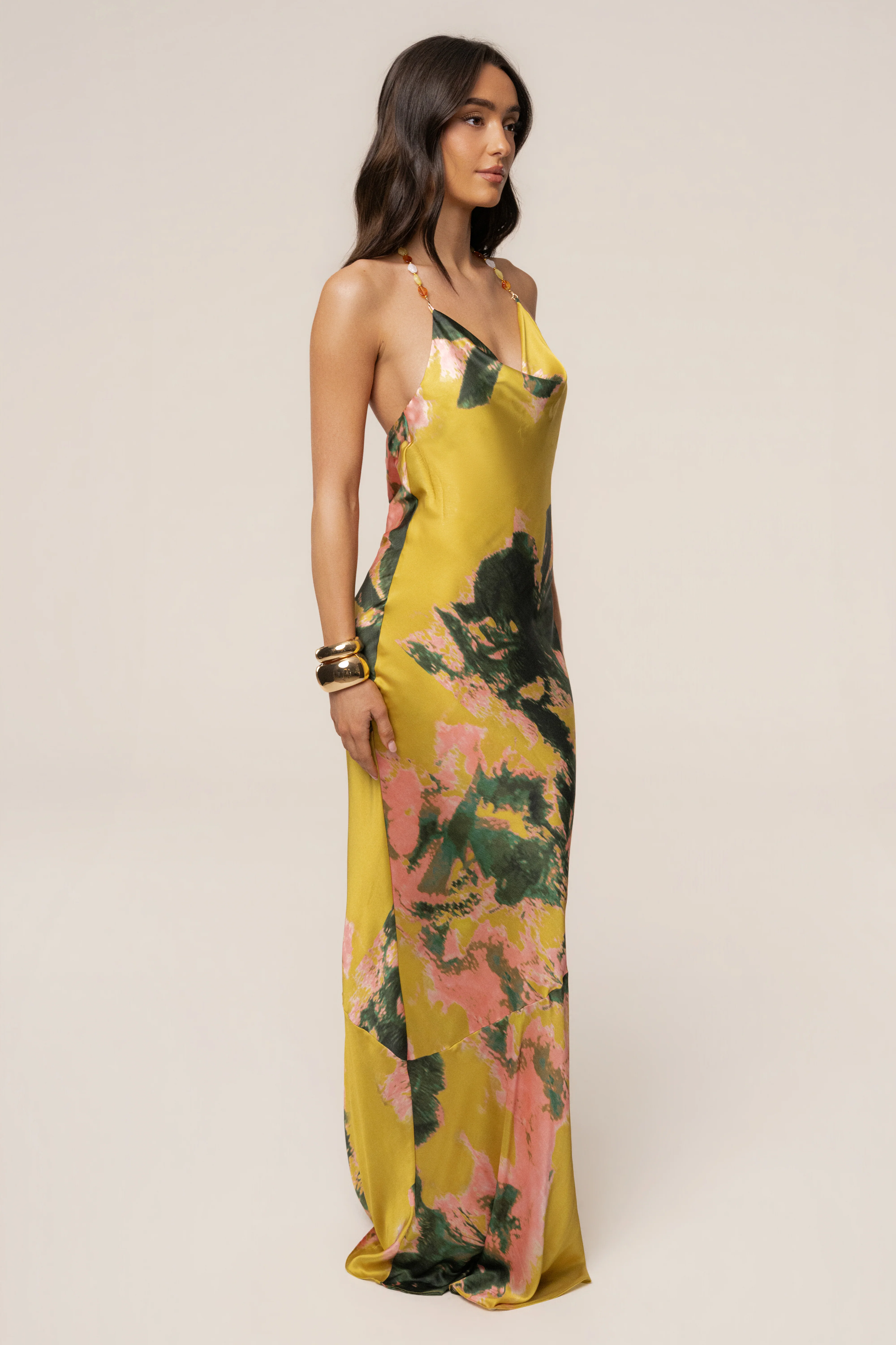 Yellow Print Bethani Maxi Dress