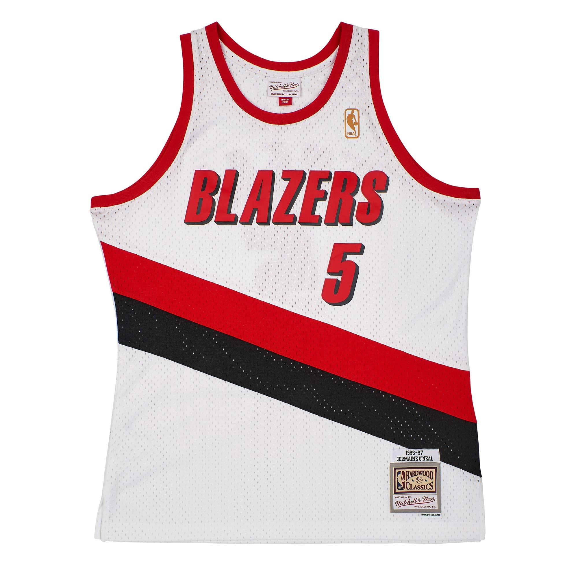 Jermaine O'Neal #5 Portland Trail Blazers 1996-97 Mitchell & Ness Swingman NBA Jersey White