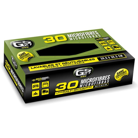 GS27 Microfiber Towels — Box of 30 — Washable & Reusable — UniversalRef: gs0104 / pr180140