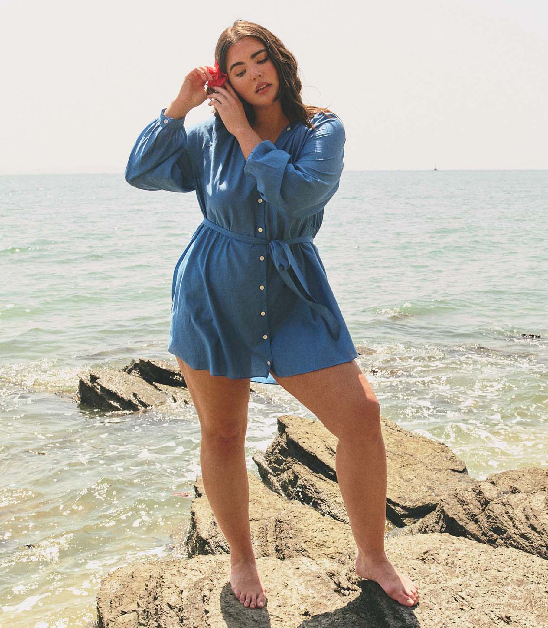 Juliet Mini Tunic Dress - Santorini Blue