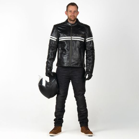 DXR LEGEND Motorcycle Jacket - Black / WhiteRef : DXR0898