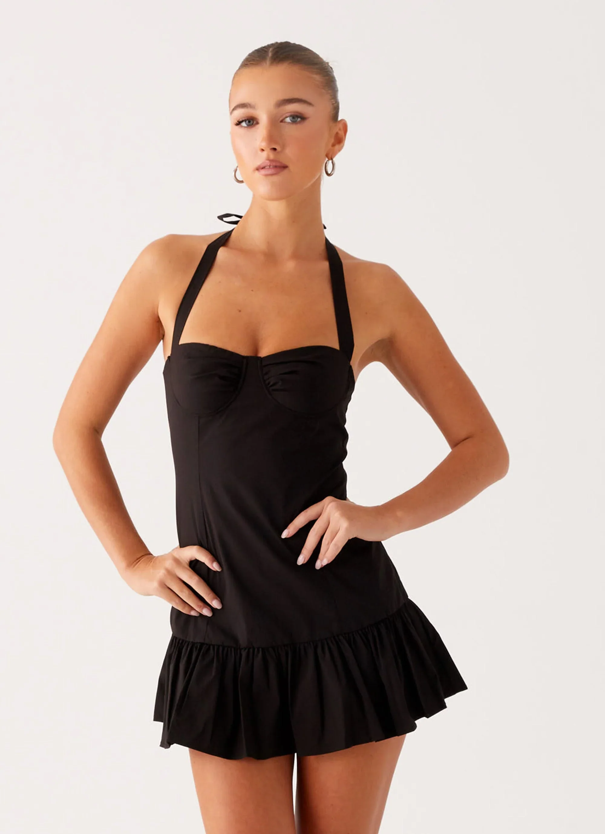 Cheryl Bustier Mini Dress - Black