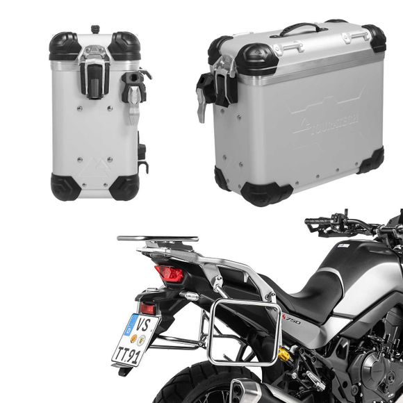 Touratech suitcase Complete kit ZEGA Evo 31/31 - Gray support included - Gray anodizedRef: Trt01702A / 01-401-6801-0