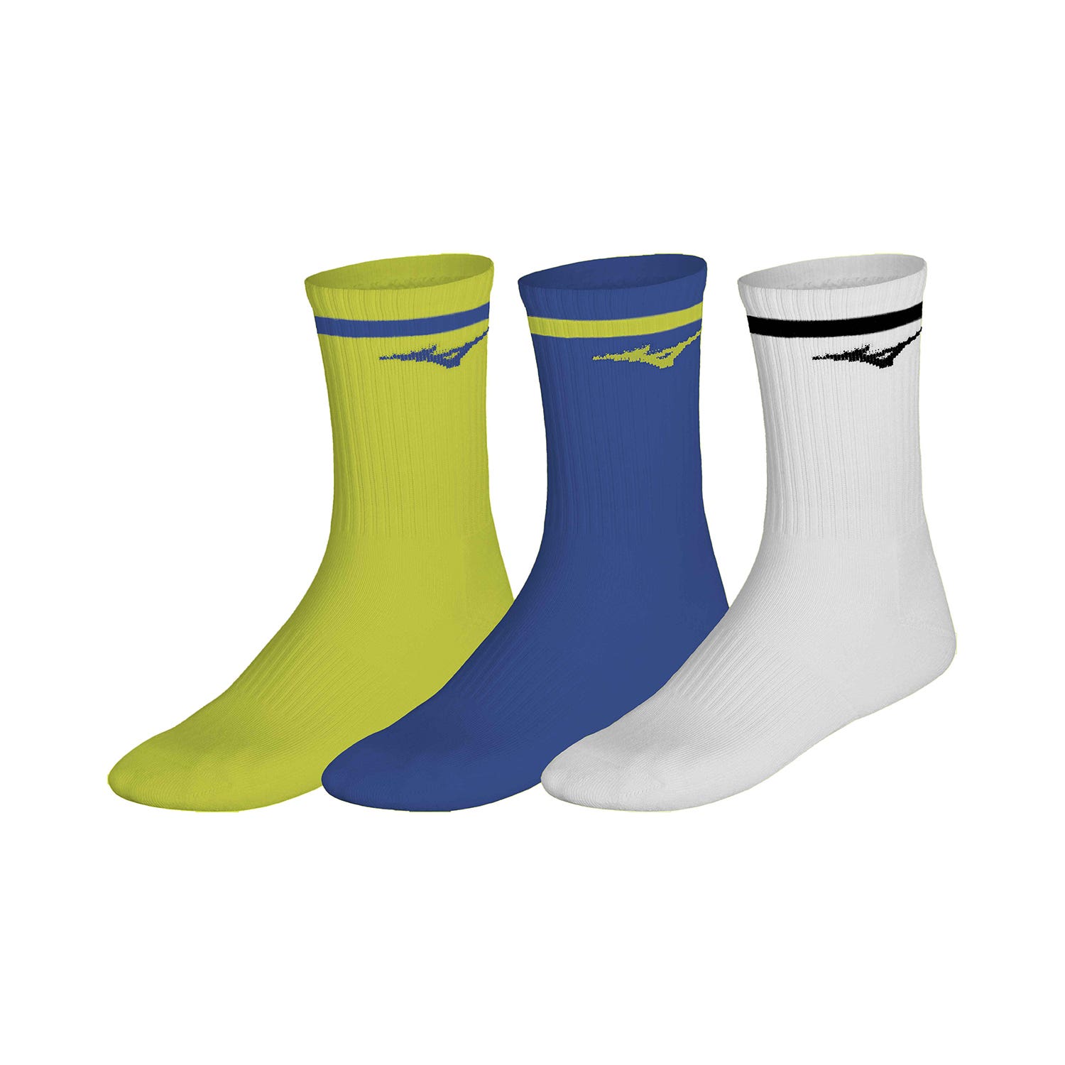 PACK OF 3 SOCKS MIZUNO TRAINING WITH LINE GREEN/BLUE/WHITE