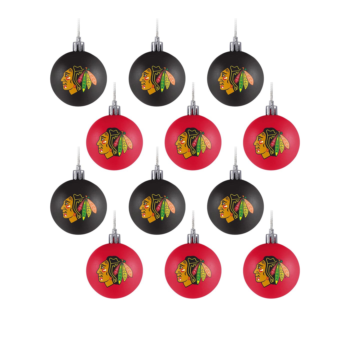 Chicago Blackhawks NHL Christmas Ornament Set (12-Piece)