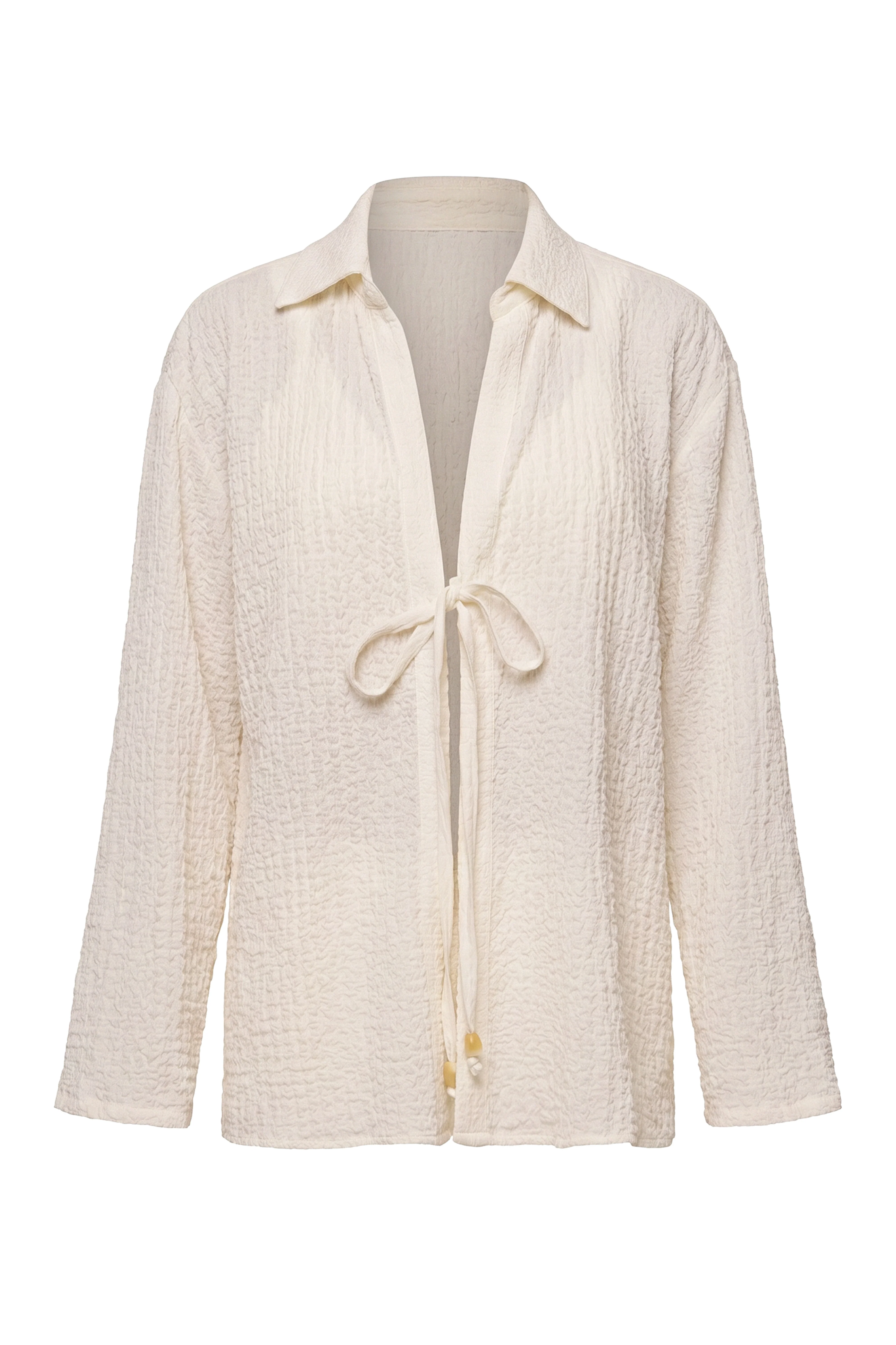 Ivory Unwind Tie-Front Blouse