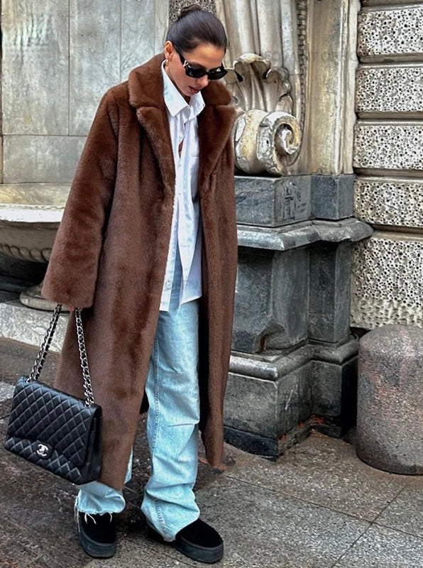 Angela Faux Mink Fur Coat