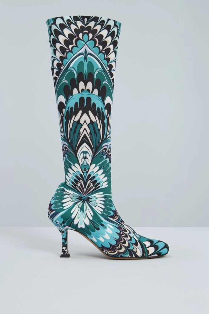 Tech jersey boots - SEAWATER BLACK WHITE