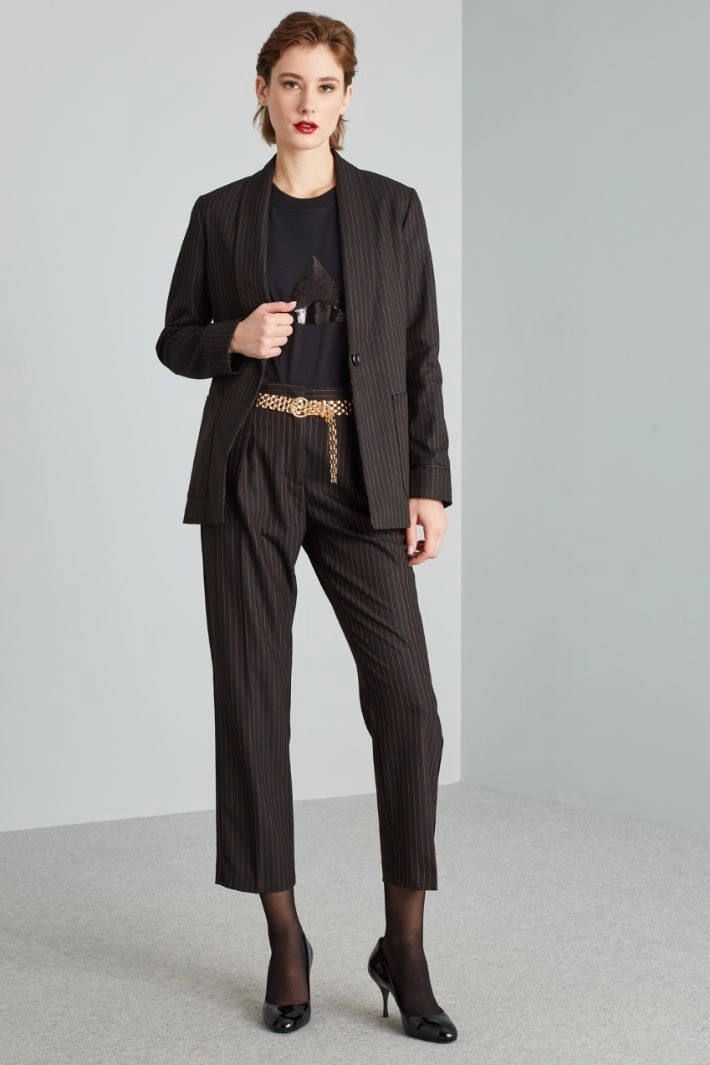 Blazer with patch pockets - BLACK ORANGE