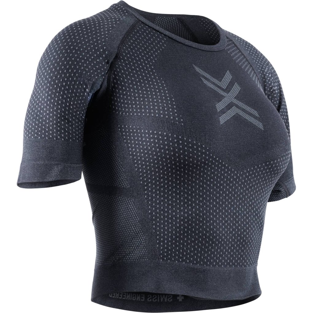 X-Bionic Xceed Run Crop Top Women - x black/rhino grey