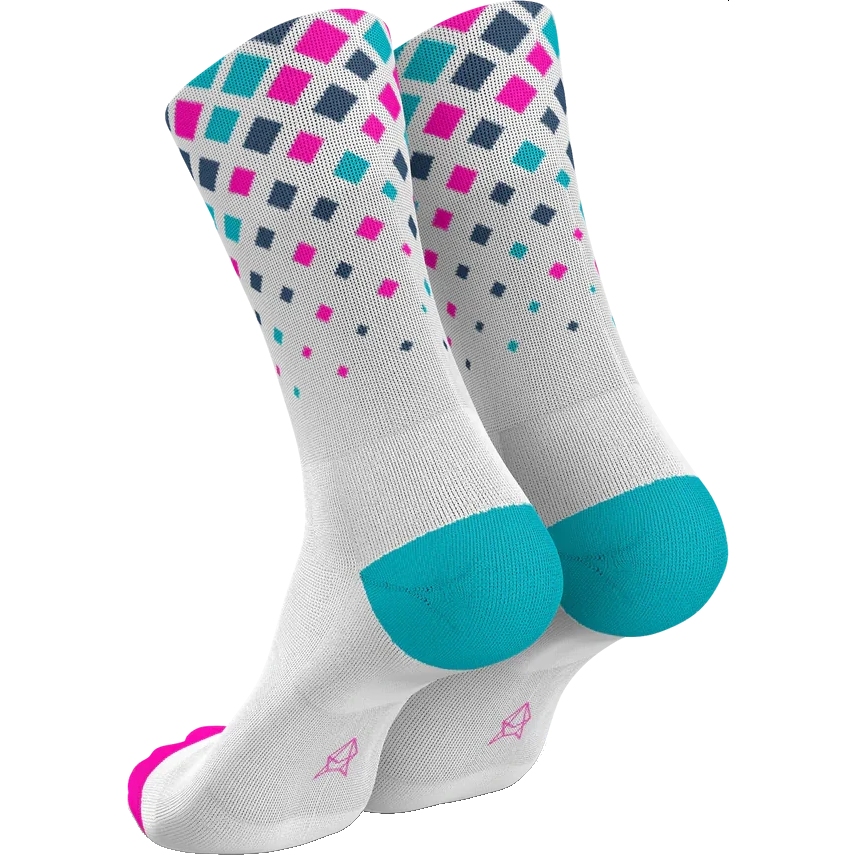 INCYLENCE Running Crystals Socks - White Pink Cyan