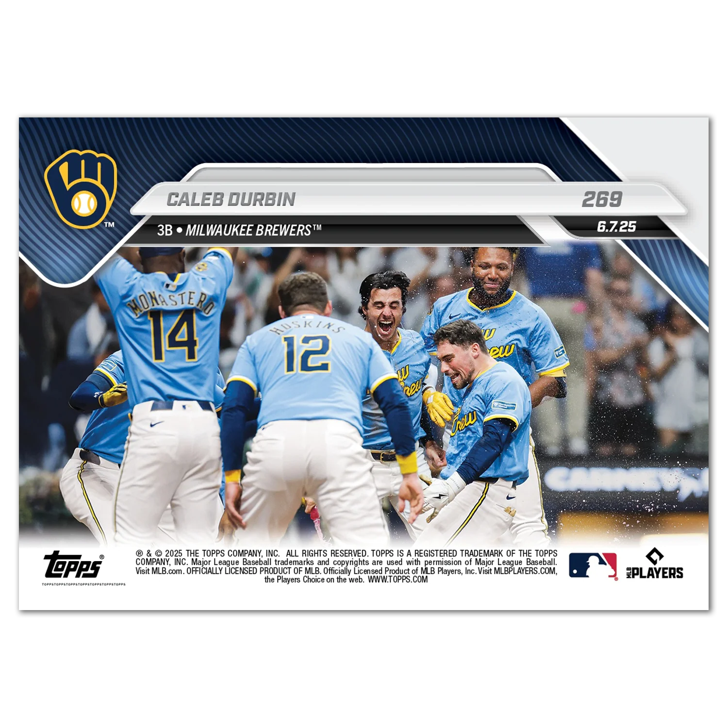 Caleb Durbin - 2025 MLB Topps NOW® - Card 269