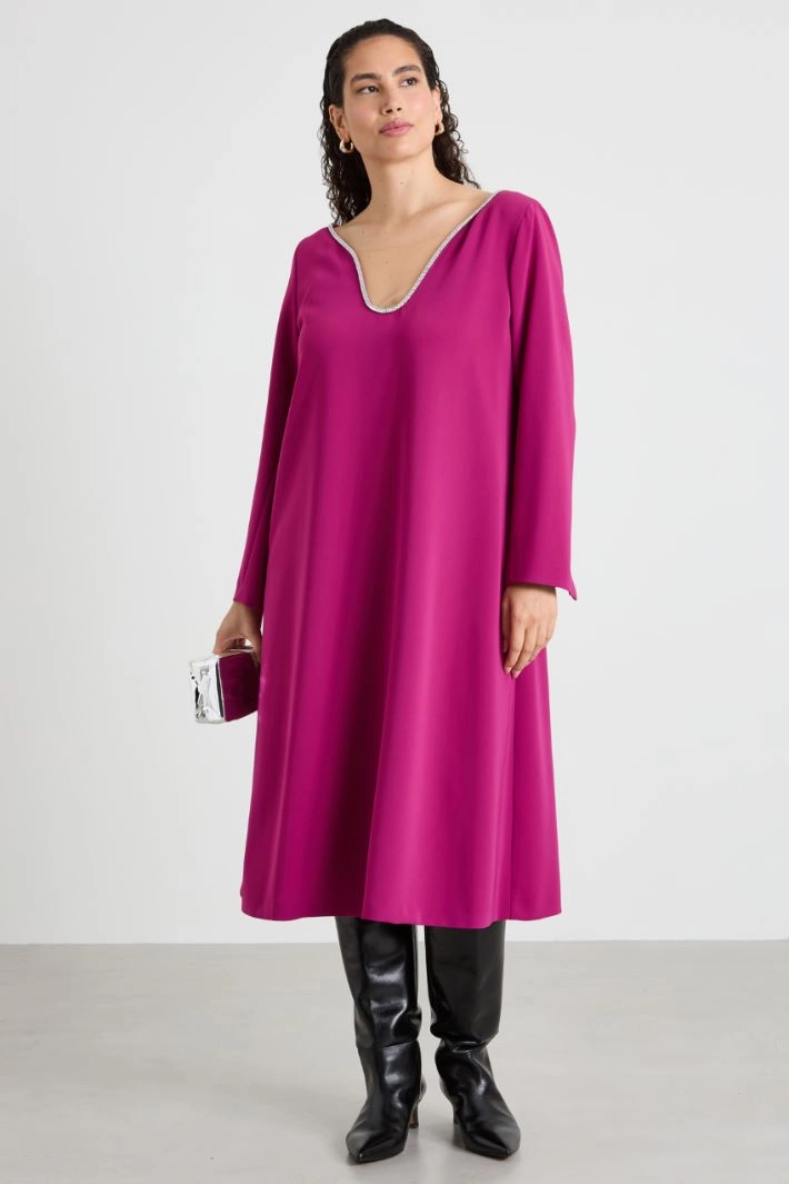 Cady dress with stones - CYCLAMEN