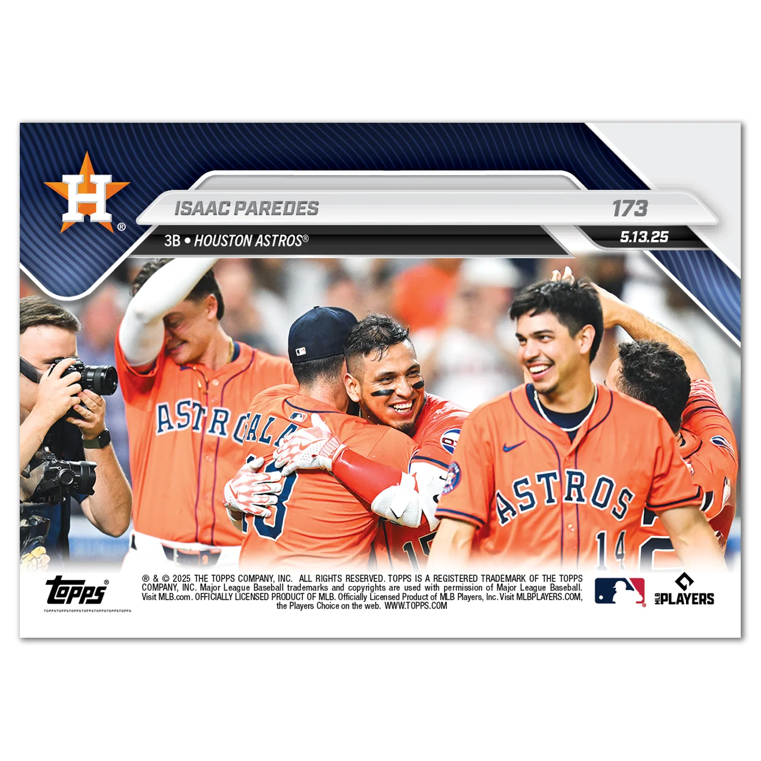 Isaac Paredes - 2025 MLB Topps NOW® - Card 173
